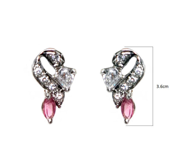 Pink Tourmaline & Cubic Zirconia Studded Pendant & Earring Set FP-1050