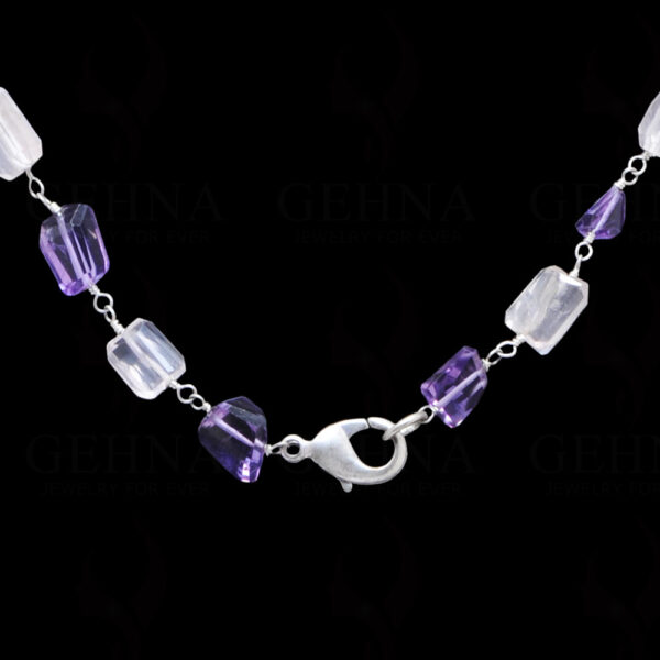 Amethyst Rose Quartz Tumble Chain In .925 Sterling Silver CS-1050