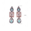 Aquamarine Stone & Simulated Diamond Studded Necklace & Earring Set FN-1050