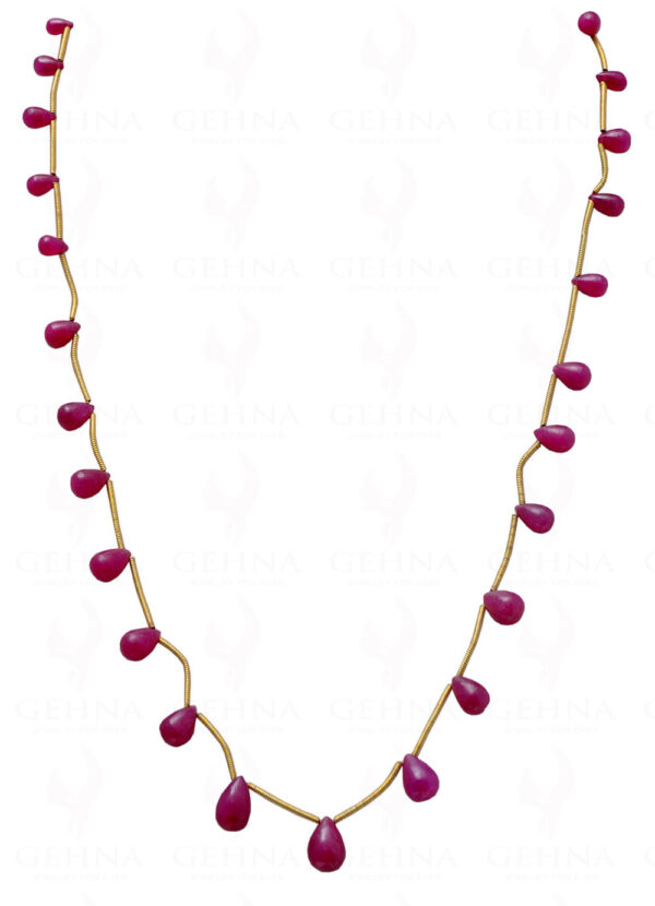 Ruby Gemstone Cabochon Drops Necklace NP-1051