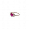 Ruby & Topaz Gemstone Studded 925 Sterling Silver Ring SR-1051