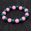 Green Onyx & Rose Quartz Gemstone Beaded Flexible Bracelet BS-1051