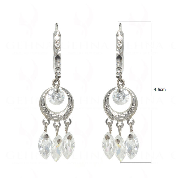 White Zircon Elegant Pair Of Earrings FE-1051