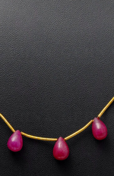 Ruby Gemstone Cabochon Drops Necklace NP-1051