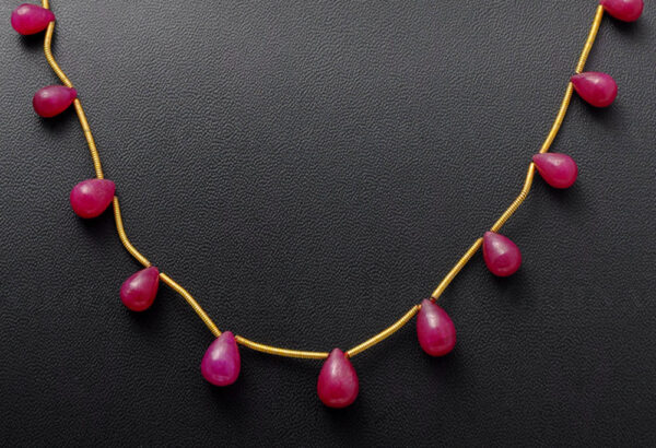 Ruby Gemstone Cabochon Drops Necklace NP-1051