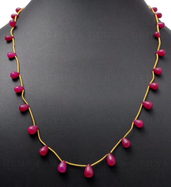 Ruby Gemstone Cabochon Drops Necklace NP-1051