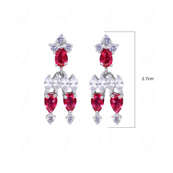 Top Quality Ruby & Simulated Diamond Studded Beautiful Necklace Set FN-1051