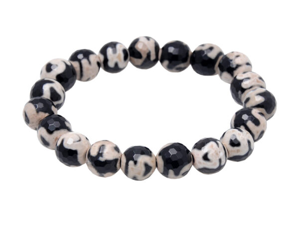 Black Jasper Gemstone Beaded Flexible Bracelet BS-1052