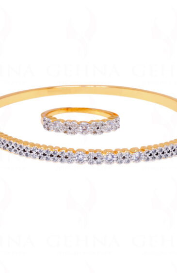 Combo Offer – Round Cubic Zirconia studded Ring & Bracelet FB-1052