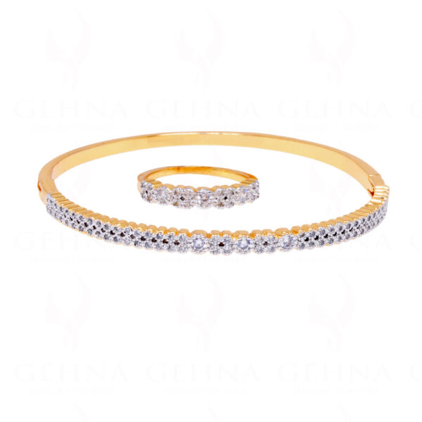 Combo Offer - Round Cubic Zirconia studded Ring & Bracelet FB-1052