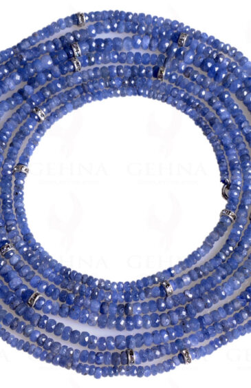 72″ Inches Long Blue Sapphire Gemstone Round Faceted Bead Strand NP-1052