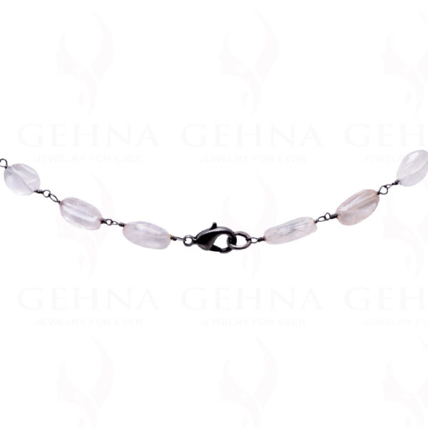 32" Natural Rose Quartz Bead Chain In .925 Sterling Silver CS-1052