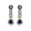 Blue Sapphire & Simulated Diamond Studded Beautiful Wedding Necklace Set FN-1052