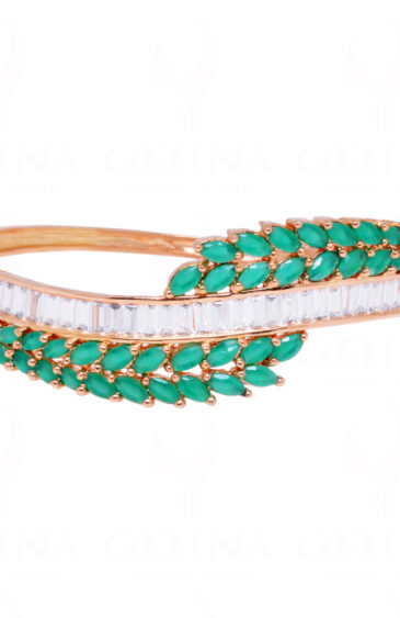Emerald Marquise & Cubic Zirconia Baggutte Studded Beautiful Bracelet FB-1053