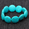 Turquoise Gemstone Coin Shape Beaded Flexible Bracelet BS-1053