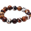 Blood Agate Gemstone Beaded Flexible Bracelet BS-1054