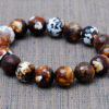 Blood Agate Gemstone Beaded Flexible Bracelet BS-1054