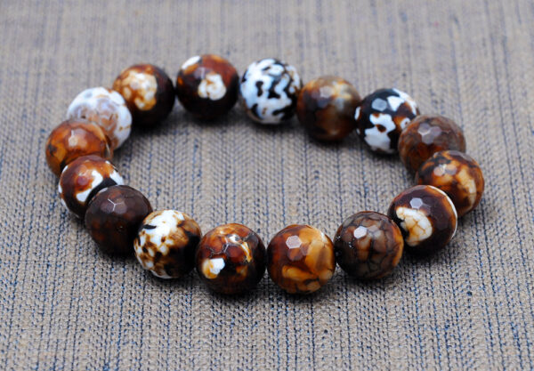 Blood Agate Gemstone Beaded Flexible Bracelet BS-1054