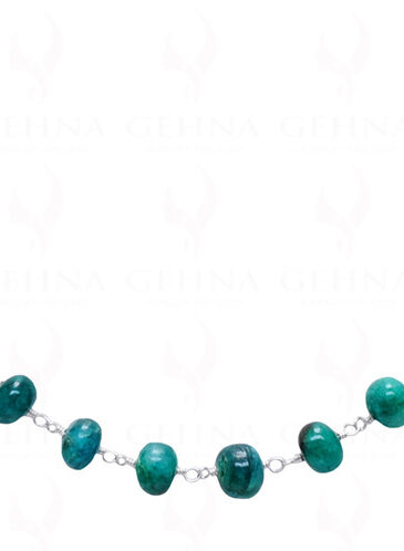 18″ Inches Emerald Gemstone Chain Knotted In Sterling Silver CP-1054