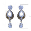 Pearl & Simulated Diamond Studded Flower Shape Earrings FE-1054