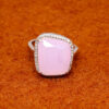 Rose Quartz & Topaz Gemstone Studded 925 Sterling Silver Promise Ring SR-1054