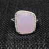 Rose Quartz & Topaz Gemstone Studded 925 Sterling Silver Promise Ring SR-1054
