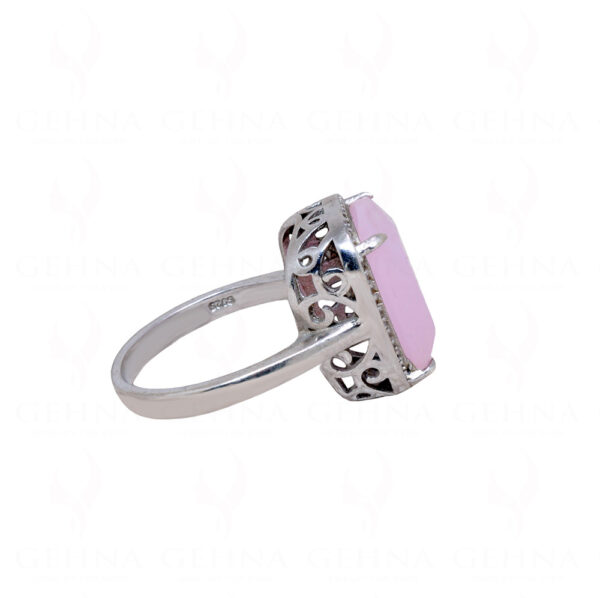 Rose Quartz & Topaz Gemstone Studded 925 Sterling Silver Promise Ring SR-1054