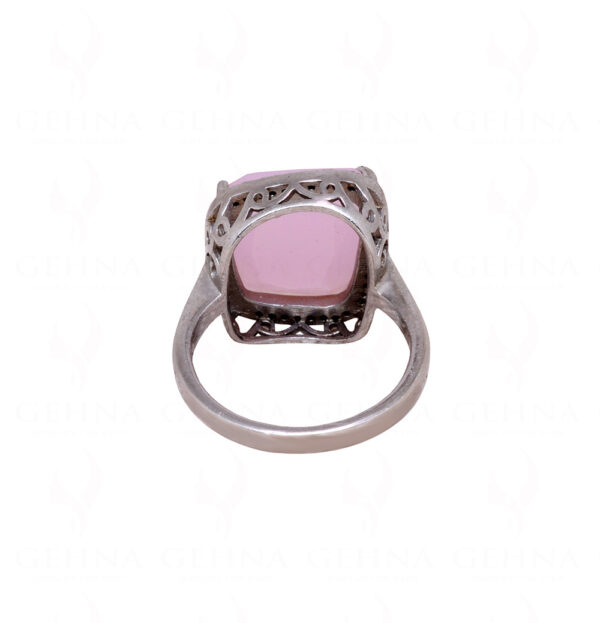 Rose Quartz & Topaz Gemstone Studded 925 Sterling Silver Promise Ring SR-1054