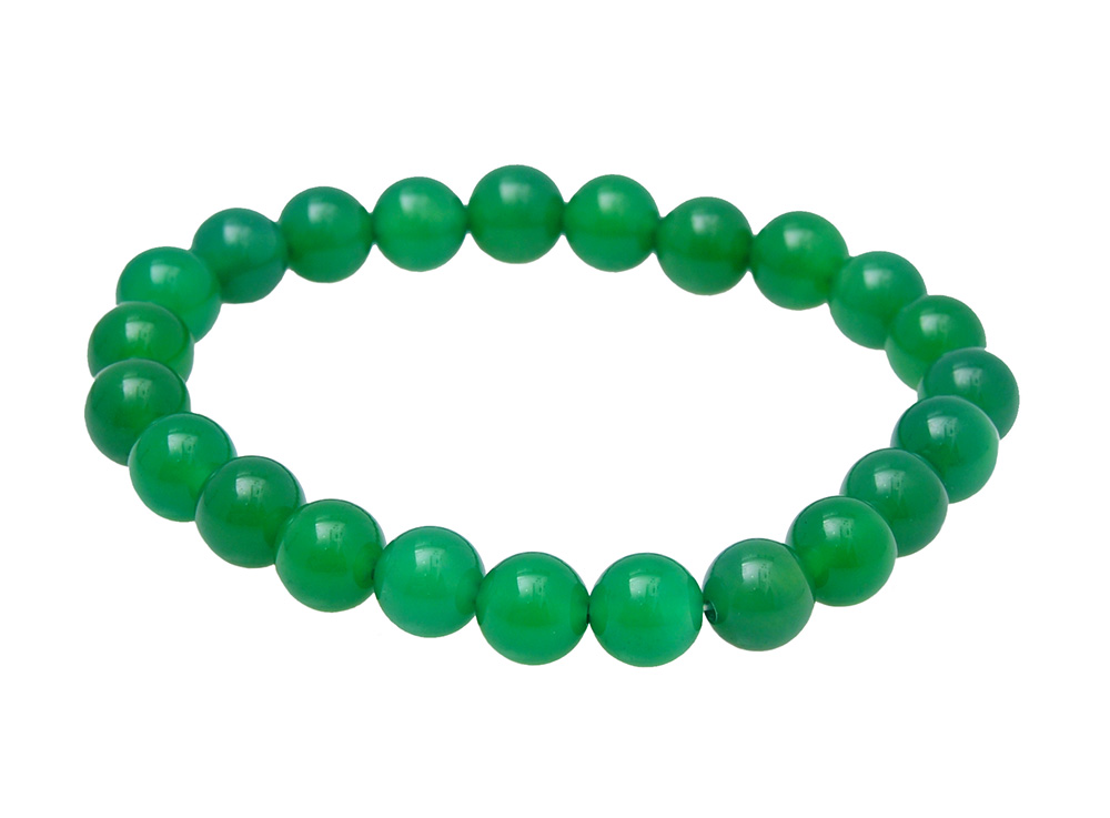 Green Onyx Gemstone Beaded Flexible Bracelet BS-1055