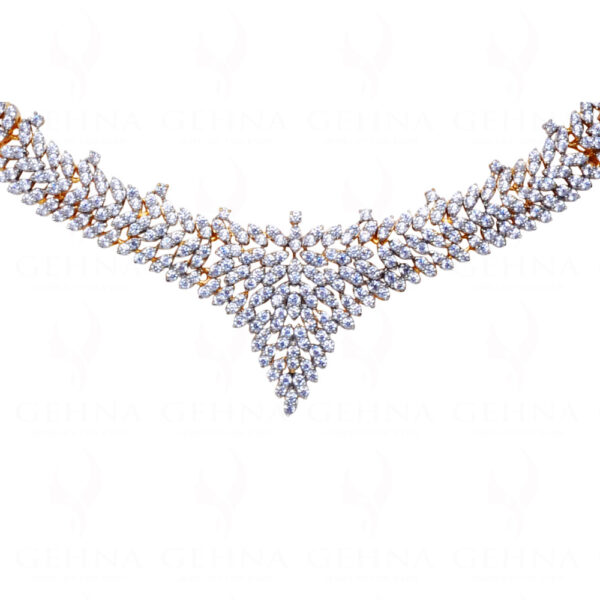 Gorgeous Simulated Diamond Studded Necklace & Earring Set FN-1055