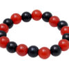 Carnelian & Black Onyx Gemstone Beaded Flexible Bracelet BS-1056