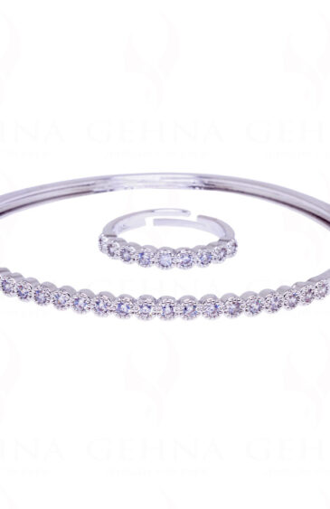 Combo offer – Cubic Zirconia Studded Bracelet & Ring FB-1056