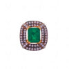 Emerald & Topaz Gemstone Studded 925 Sterling Silver Promise Ring SR-1056