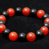 Carnelian & Black Onyx Gemstone Beaded Flexible Bracelet BS-1056