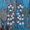 Handcrafted Simulated Diamond Cluster Statement Necklace & Earring Set FN-1056