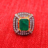 Emerald & Topaz Gemstone Studded 925 Sterling Silver Promise Ring SR-1056