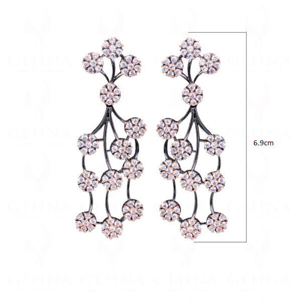 Handcrafted Simulated Diamond Cluster Statement Necklace & Earring Set FN-1056