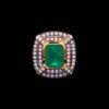 Emerald & Topaz Gemstone Studded 925 Sterling Silver Promise Ring SR-1056