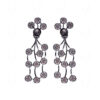 Handcrafted Simulated Diamond Cluster Statement Necklace & Earring Set FN-1056