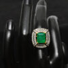 Emerald & Topaz Gemstone Studded 925 Sterling Silver Promise Ring SR-1056