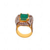 Emerald & Topaz Gemstone Studded 925 Sterling Silver Promise Ring SR-1056