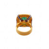 Emerald & Topaz Gemstone Studded 925 Sterling Silver Promise Ring SR-1056