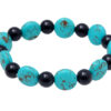 Black Onyx & Turquoise Gemstone Beaded Flexible Bracelet BS-1057