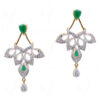 Simulated Diamond & Emerald Studded Festive Earring FE-1057