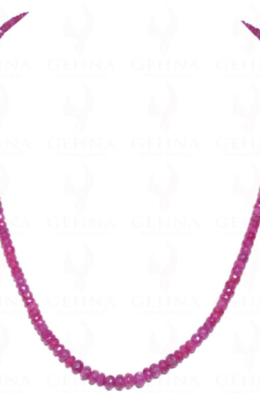 Ruby Gemstone Round Faceted Bead String NP-1057