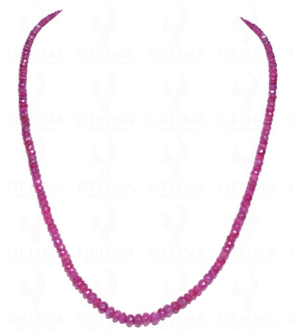 Ruby Gemstone Round Faceted Bead String NP-1057