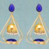 Pearl & Blue Lapis Lazuli Studded Earrings FE-1058