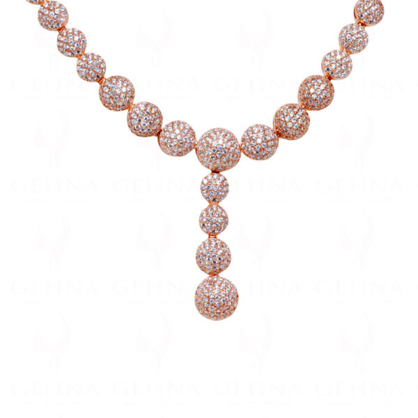 Stylish Rose Gold-Plated Beautiful Ball Shaped Necklace & Earring Set FN-1058