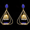 Pearl & Blue Lapis Lazuli Studded Earrings FE-1058