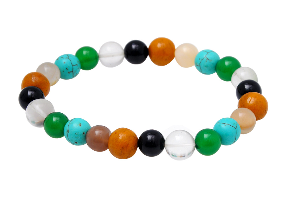 Multicolor Gemstone Beaded Flexible Bracelet BS-1059